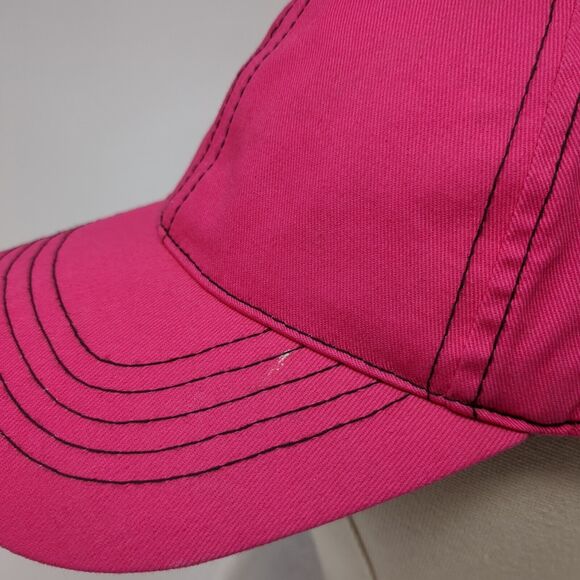 Unbranded Strapback Hat Pink One Size Adjustable Vented Holes 6 Panel Blank - Picture 4 of 11